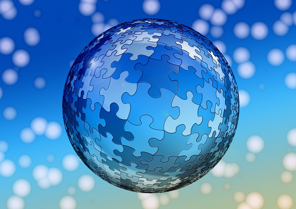 puzzle ball in blue
