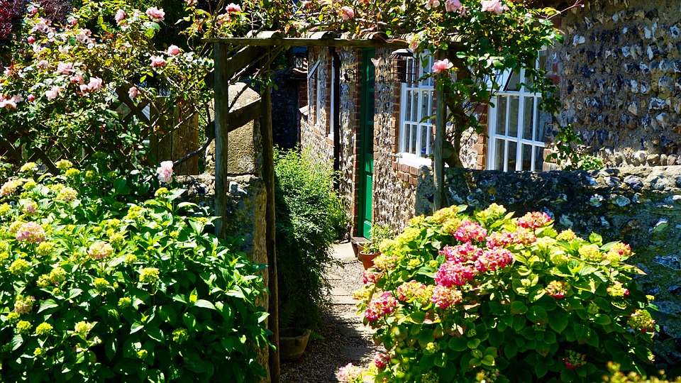 lovely garden outside a cottage